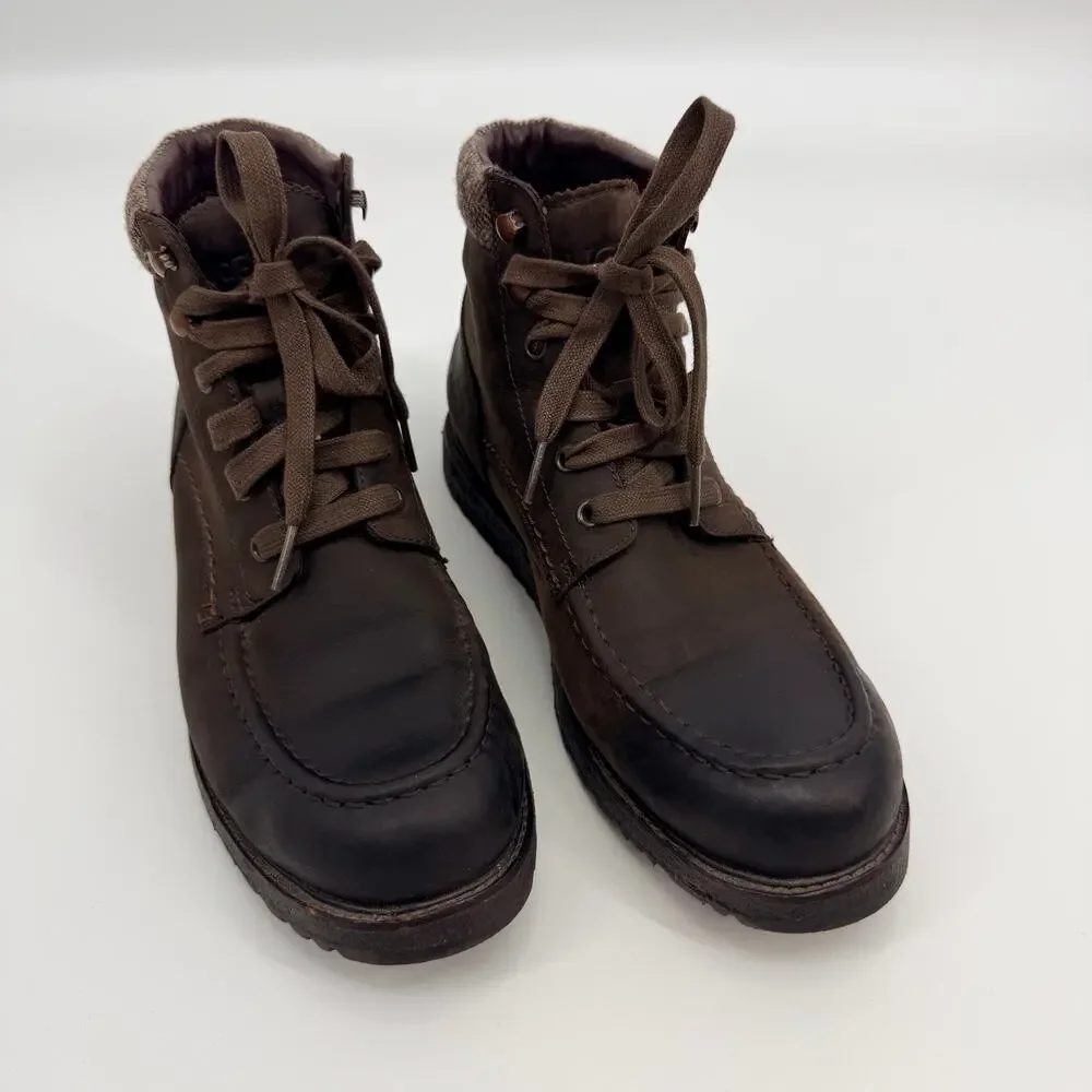 UGG Merrick Rugged Waterproof Brown Leather Mens Lace Up Boot 9.5